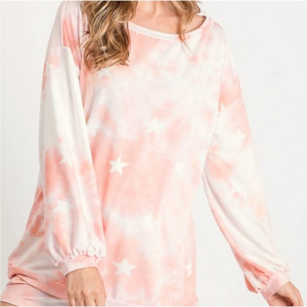 First Love tie dye star print top